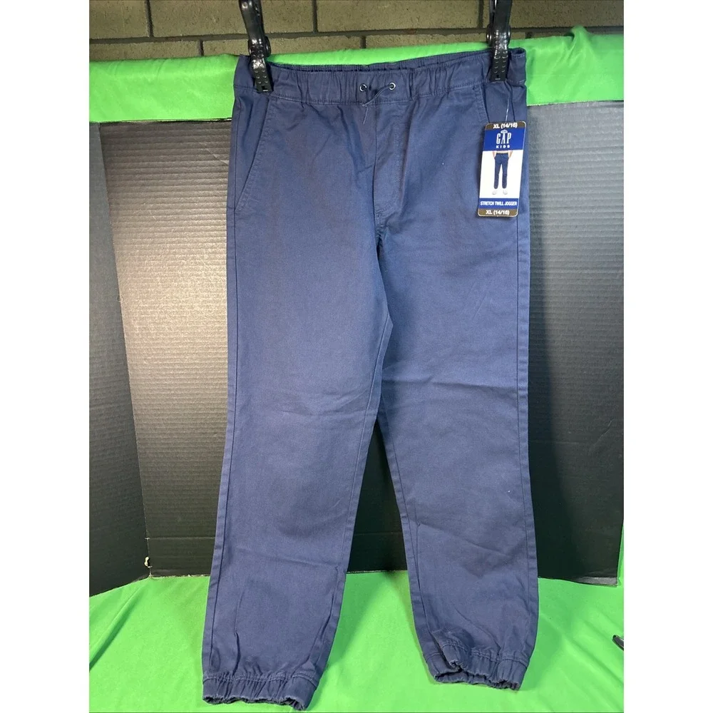 NWT Gap Kids Boys Stretch Twill Jogger Size XL 14/16 Navy